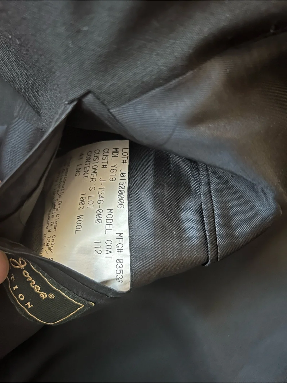 Mens Bobby Jones Wool Black Two-Button Gold-Button Sport Coat